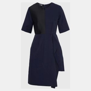 Stella McCartney Navy Blue Cotton Blend Knee-Length Dress IT 44, Dresses - Luxury Closet catalog