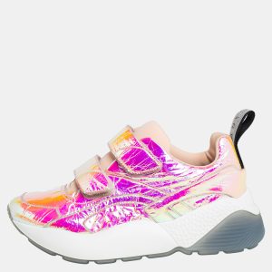 Stella McCartney Multicolor Holographic  Faux Leather Velcro Strap Sneakers Size 39, Athletic Shoes & Sneakers - Luxury Closet