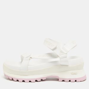 Stella McCartney White Faux Leather Trace Platform Sandals Size 40, Sandals - Luxury Closet