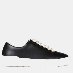 Stuart Weitzman Black Leather Sneakers 42, Athletic Shoes & Sneakers - Luxury Closet