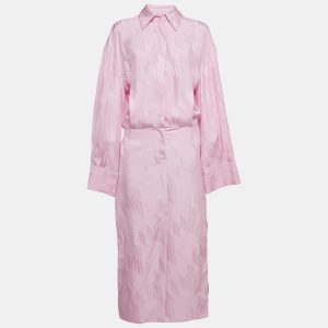 The Attico Pink Satin Slit Detail Charla Midi Dress L, Dresses - Luxury Closet catalog