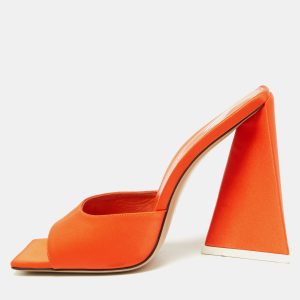 The Attico Orange Satin Devon Slide Sandals Size 37, Sandals - Luxury Closet