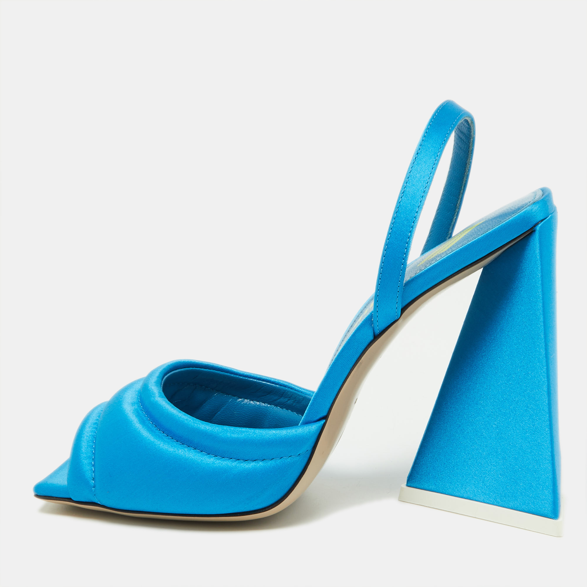 The Attico Blue Satin Devon Ankle Strap Sandals Size 37, Sandals - Luxury Closet