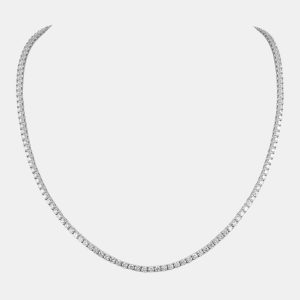 18k White Gold Diamond 0.10 ct. (each) Tennis Necklace, Necklaces - Luxury Closet catalog