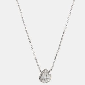 Tiffany & Co. Soleste Diamond Halo Pendant in 18k White Gold D VVS1 0.53CTW, Necklaces - Luxury Closet catalog