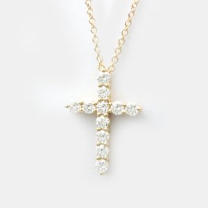 Tiffany & Co. Small Cross 18K Rose Gold Diamond Necklace, Necklaces - Luxury Closet catalog