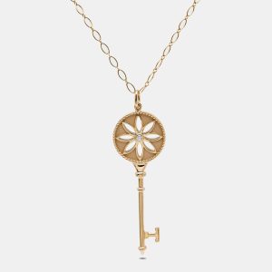 Tiffany & Co. Tiffany Keys Daisy Diamond 18k Rose Gold Long Pendant Necklace, Necklaces - Luxury Closet catalog
