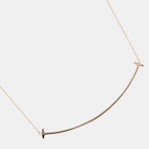 Tiffany & Co. T Smile Large 18K Rose Gold Necklace, Necklaces - Luxury Closet catalog