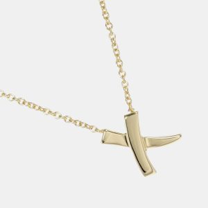 Tiffany & Co Yellow Gold Paloma's Graffiti Half Diamond X Pendant Necklace, Necklaces - Luxury Closet catalog