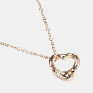 Tiffany & Co 18K Yellow Gold Open Heart Necklace, Necklaces - Luxury Closet catalog