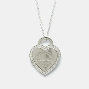 Tiffany & Co. 18K White Gold and Diamond Return To Tiffany Heart Tag Pendant Necklace, Necklaces - Luxury Closet catalog