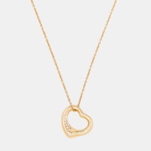 Tiffany & Co. Elsa Peretti Open Heart Diamond 18k Rose Gold Pendant Necklace, Necklaces - Luxury Closet catalog
