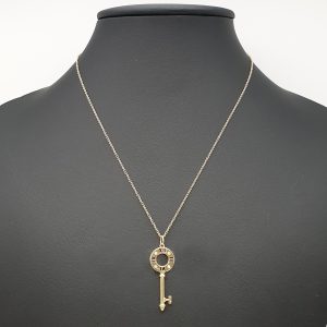 Tiffany & Co. 18K White Gold Diamond Atlas Key Pendant Necklace, Necklaces - Luxury Closet catalog