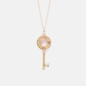 Tiffany & Co. 18K Rose Gold and Diamond Atlas Key Pendant Necklace, Necklaces - Luxury Closet catalog