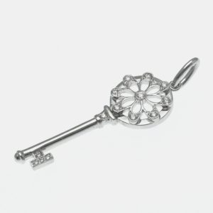 Tiffany & Co. 18K White Gold and Diamond Floral Key Pendant, Necklaces - Luxury Closet catalog