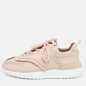Tod's Pink Perforated Leather Fringed Low Top Sneakers Size 39.5, Athletic Shoes & Sneakers - Luxury Closet