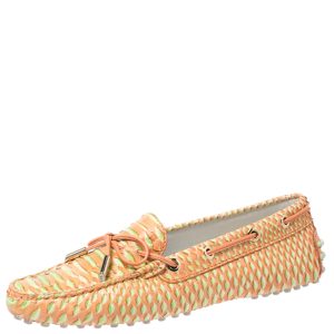 Tod's Orange/Green Python Gommino Bow Loafers Size 35.5, Loafers & Slip-Ons - Luxury Closet catalog