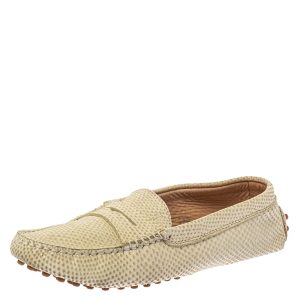 Tod's White Snake Embossed Leather Penny Loafers Size 36.5, Loafers & Slip-Ons - Luxury Closet catalog