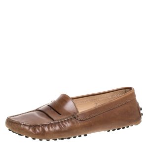 Tod's Brown Leather Penny Slip On Loafers Size 35, Loafers & Slip-Ons - Luxury Closet catalog
