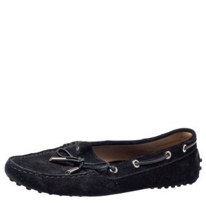 Tod's Black Suede Slip On Bow Loafers Size 38.5, Loafers & Slip-Ons - Luxury Closet catalog