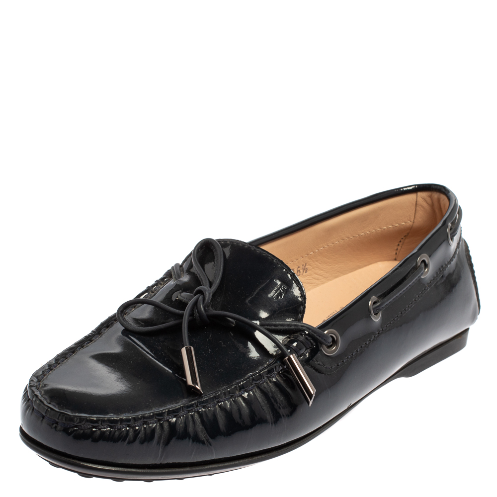 Tod's Blue Patent Leather City Gommino Driving Loafers Size 36.5, Loafers & Slip-Ons - Luxury Closet catalog