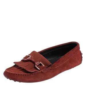 Tod's Burgundy Suede Tassel Slip On Loafers Size 35.5, Loafers & Slip-Ons - Luxury Closet catalog