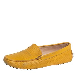Tod's Yellow Perforated Leather Slip On Loafers Size 36.5, Loafers & Slip-Ons - Luxury Closet catalog