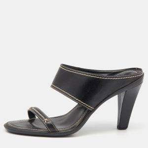 Tod's Black Leather Slide Sandals Size 38, Sandals - Luxury Closet