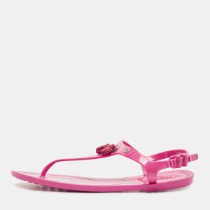 Tod's Pink Rubber Studded Tassel Thong Flat Sandals Size 38, Sandals - Luxury Closet