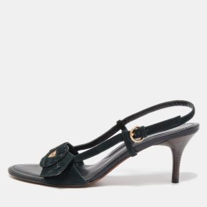 Tod's Black Suede Slingback Sandals Size 40, Sandals - Luxury Closet