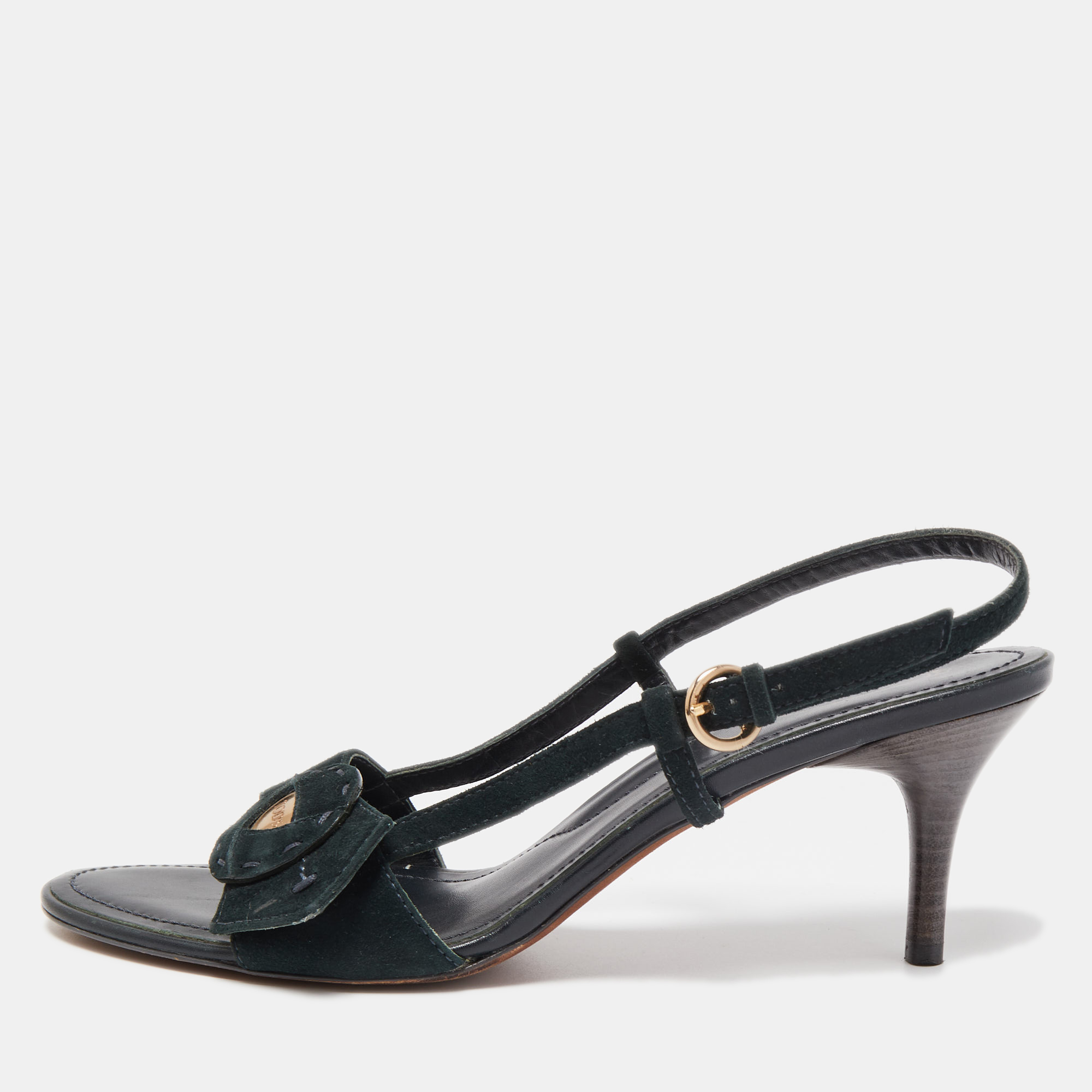 Tod's Black Suede Slingback Sandals Size 40, Sandals - Luxury Closet