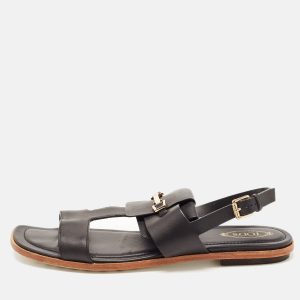 Tod's Black Leather Double Strap Horsebit Sandals Size 40, Sandals - Luxury Closet