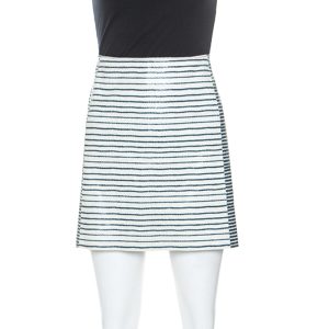 Tory Burch Bicolor Striped Leather Sorrel Skirt M, Skirts - Luxury Closet