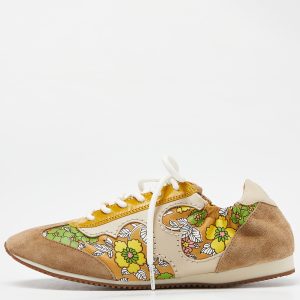 Tory Burch Multicolor Suede and Leather Lace Up Sneakers Size 36.5, Athletic Shoes & Sneakers - Luxury Closet