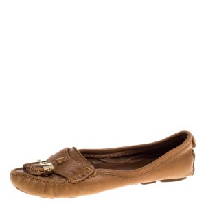 Tory Burch Tan Leather Lawrence Tassel And Logo Embellished Loafers Size 36.5, Loafers & Slip-Ons - Luxury Closet catalog