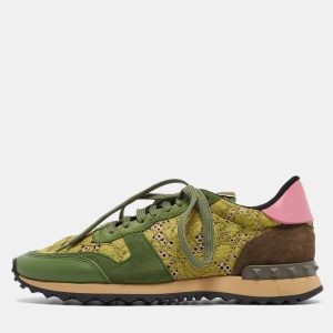 Valentino Green Mesh and Leather Rockrunner Sneakers Size 39, Athletic Shoes & Sneakers - Luxury Closet