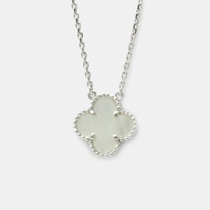 Van Cleef & Arpels 18K White Gold and Shell Vintage Alhambra Pendant Necklace, Necklaces - Luxury Closet catalog