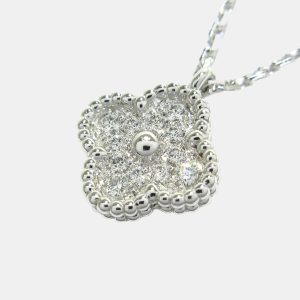 Van Cleef & Arpels 18K White Gold Sweet Alhambra Diamond necklace, Necklaces - Luxury Closet catalog