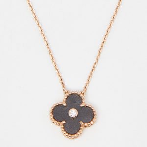 Van Cleef & Arpels Vintage Alhambra Obsidian DIamond 18k Rose Gold 2023 Holiday Necklace, Necklaces - Luxury Closet catalog