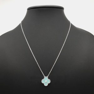 Van Cleef & Arpels 18K White Gold and Diamond Vintage Alhambra Pendant Necklace, Necklaces - Luxury Closet catalog