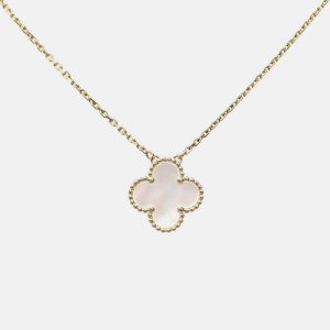Van Cleef & Arpels 18K Yellow Gold and Mother of Pearl Vintage Alhambra Pendant Necklace, Necklaces - Luxury Closet catalog