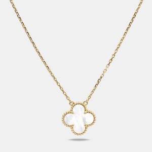 Van Cleef & Arpels Vintage Alhambra Mother of Pearl 18k Yellow Gold Necklace, Necklaces - Luxury Closet catalog
