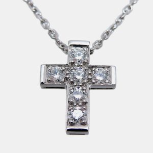 Van Cleef & Arpels 18K White Gold and Diamond Cross Pendant Necklace, Necklaces - Luxury Closet catalog