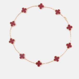 Van Cleef & Arpels 18K Yellow Gold Vintage Alhambra 10 Motif Necklace, Necklaces - Luxury Closet catalog