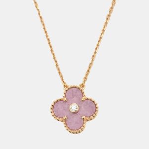 Van Cleef & Arpels 18K Rose Gold and Diamond  Vintage Alhambra Pendant Necklace, Necklaces - Luxury Closet catalog