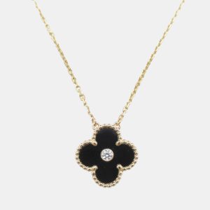 Van Cleef & Arpels 18K Rose Gold and Diamond Vintage Alhambra Pendant Necklace, Necklaces - Luxury Closet catalog