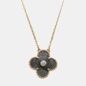 Van Cleef & Arpels 18K Rose Gold and Diamond Vintage Alhambra Pendant Necklace, Necklaces - Luxury Closet catalog