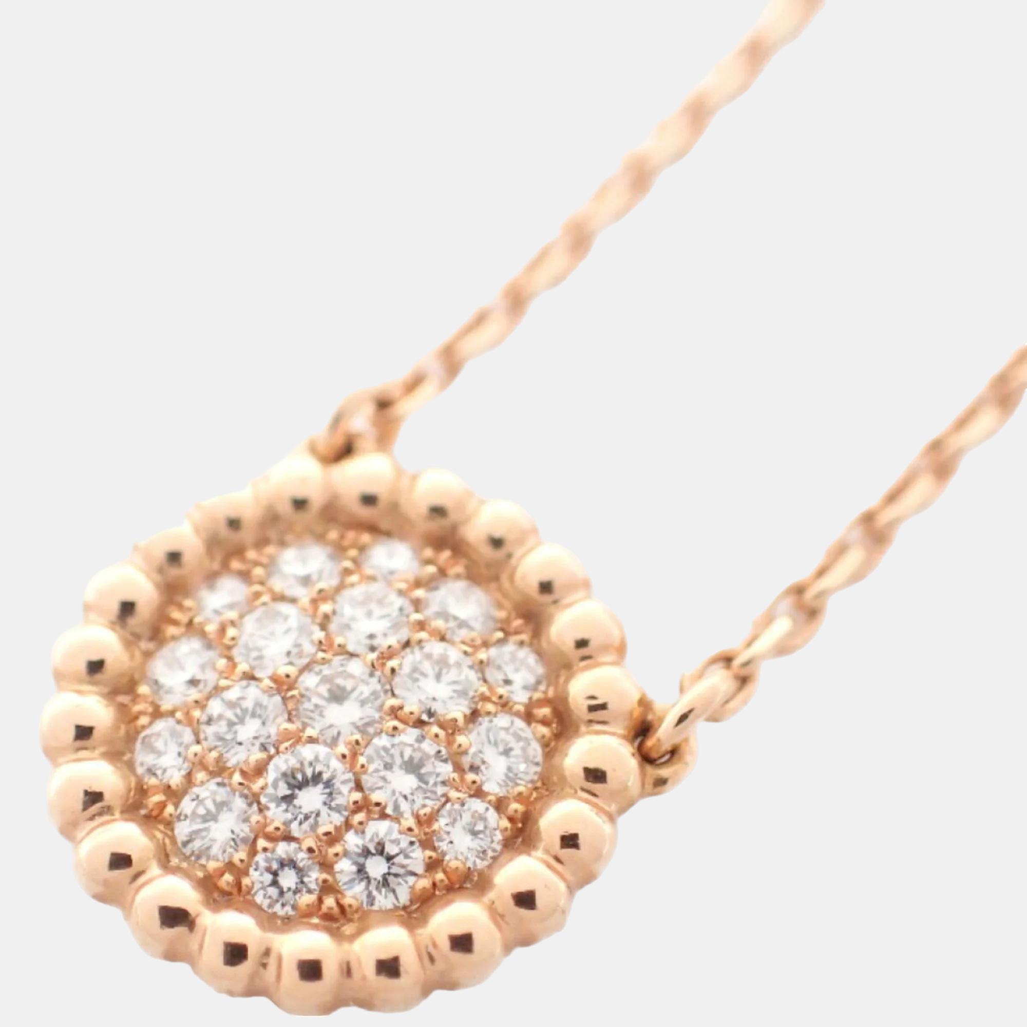 Van Cleef & Arpels 18K Yellow Gold and Diamond Perlée Pendant Necklace, Necklaces - Luxury Closet catalog