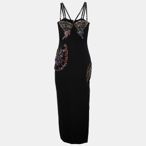 Versace Black Silk Crepe Crystal Embellished Strap Gown M, Dresses - Luxury Closet catalog