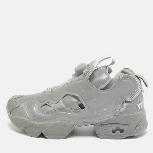 Vetements x Reebok Grey Reflective Fabric Instapump Fury Sneakers Size 38.5, Athletic Shoes & Sneakers - Luxury Closet